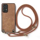 For Samsung Galaxy S24 Ultra 5G Vintage Leather PC Back Cover Phone Case with Crossbody Strap(Brown) - 2