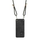 For Samsung Galaxy S22 Ultra 5G Vintage Leather PC Back Cover Phone Case with Crossbody Strap(Black) - 3