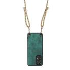 For Samsung Galaxy A22 4G Vintage Leather PC Back Cover Phone Case with Crossbody Strap(Green) - 3