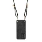 For Samsung Galaxy S21+ 5G Vintage Leather PC Back Cover Phone Case with Crossbody Strap(Black) - 3