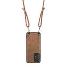 For Samsung Galaxy A21s Vintage Leather PC Back Cover Phone Case with Crossbody Strap(Brown) - 3