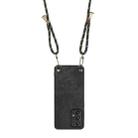 For Samsung Galaxy A51 4G Vintage Leather PC Back Cover Phone Case with Crossbody Strap(Black) - 3