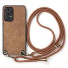 For Samsung Galaxy Note20 Vintage Leather PC Back Cover Phone Case with Crossbody Strap(Brown) - 2