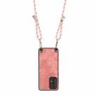 For Samsung Galaxy A70 / A70s Vintage Leather PC Back Cover Phone Case with Crossbody Strap(Pink) - 3