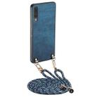 For Samsung Galaxy A70 / A70s Vintage Leather PC Back Cover Phone Case with Crossbody Strap(Blue) - 1