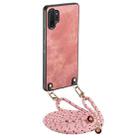 For Samsung Galaxy Note10 Vintage Leather PC Back Cover Phone Case with Crossbody Strap(Pink) - 1