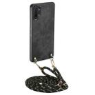 For Samsung Galaxy Note10+ Vintage Leather PC Back Cover Phone Case with Crossbody Strap(Black) - 1