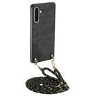For Samsung Galaxy A36 Vintage Leather PC Back Cover Phone Case with Crossbody Strap(Black) - 1