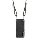 For Samsung Galaxy A36 Vintage Leather PC Back Cover Phone Case with Crossbody Strap(Black) - 3
