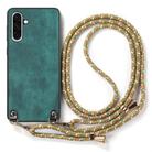 For Samsung Galaxy A36 Vintage Leather PC Back Cover Phone Case with Crossbody Strap(Green) - 2