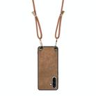 For Samsung Galaxy A36 Vintage Leather PC Back Cover Phone Case with Crossbody Strap(Brown) - 3