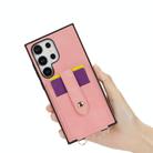 For Samsung Galaxy S23+ 5G Skin Card Bag Crossbody Lanyard Phone Case(Pink) - 2