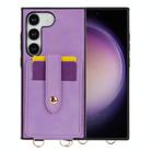 For Samsung Galaxy S23+ 5G Skin Card Bag Crossbody Lanyard Phone Case(Purple) - 1