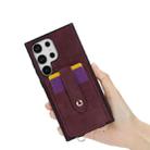 For Samsung Galaxy S23 Ultra 5G Skin Card Bag Crossbody Lanyard Phone Case(Red) - 2