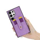 For Samsung Galaxy S24 Ultra 5G Skin Card Bag Crossbody Lanyard Phone Case(Purple) - 2