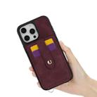 For iPhone 12 Pro Crossbody Skin Card Bag Lanyard Phone Case(Red) - 2