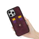 For iPhone 13 Pro Crossbody Skin Card Bag Lanyard Phone Case(Red) - 2