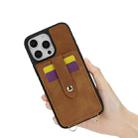 For iPhone 15 Crossbody Skin Card Bag Lanyard Phone Case(Brown) - 2