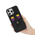 For iPhone 15 Pro Max Crossbody Skin Card Bag Lanyard Phone Case(Black) - 2