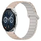 For Huawei Watch GT3 42mm Dual Color Magnetic Buckle 20mm Silicone Watch Band(Milk Tea+Rocky White) - 1