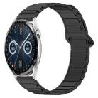 For Huawei Watch GT3 42mm Dual Color Magnetic Buckle 20mm Silicone Watch Band(Black) - 1