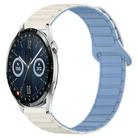 For Huawei Watch GT3 42mm Dual Color Magnetic Buckle 20mm Silicone Watch Band(White+Blue) - 1