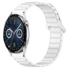 For Huawei Watch GT3 42mm Dual Color Magnetic Buckle 20mm Silicone Watch Band(White) - 1