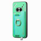 For Nothing Phone 2a Retro Magsafe Cross Leather Ring Holder Card Bag Phone Case(Green) - 2