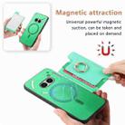 For Nothing Phone 2a Retro Magsafe Cross Leather Ring Holder Card Bag Phone Case(Green) - 3