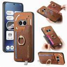 For Nothing Phone 2a Retro Magsafe Cross Leather Ring Holder Card Bag Phone Case(Brown) - 1