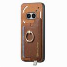 For Nothing Phone 2a Retro Magsafe Cross Leather Ring Holder Card Bag Phone Case(Brown) - 2