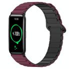 For Honor Watch ES Dual Color Magnetic Buckle 20mm Silicone Watch Band(Wine Red+Black) - 1