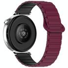 For Honor Watch ES Dual Color Magnetic Buckle 20mm Silicone Watch Band(Wine Red+Black) - 2
