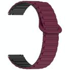 For Honor Watch ES Dual Color Magnetic Buckle 20mm Silicone Watch Band(Wine Red+Black) - 3
