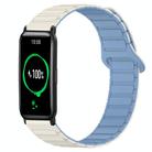 For Honor Watch ES Dual Color Magnetic Buckle 20mm Silicone Watch Band(White+Blue) - 1