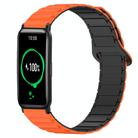 For Honor Watch ES Dual Color Magnetic Buckle 20mm Silicone Watch Band(Orange+Black) - 1