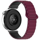For Honor Magic Watch2 42mm Dual Color Magnetic Buckle 20mm Silicone Watch Band(Wine Red+Black) - 2