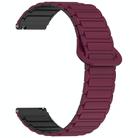 For Honor Magic Watch2 42mm Dual Color Magnetic Buckle 20mm Silicone Watch Band(Wine Red+Black) - 3