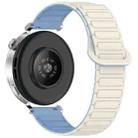 For Honor Magic Watch2 42mm Dual Color Magnetic Buckle 20mm Silicone Watch Band(White+Blue) - 2