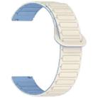 For Honor Magic Watch2 42mm Dual Color Magnetic Buckle 20mm Silicone Watch Band(White+Blue) - 3