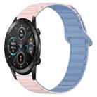 For Honor Magic Watch2 42mm Dual Color Magnetic Buckle 20mm Silicone Watch Band(Pink+Blue) - 1