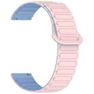 For Honor Magic Watch2 42mm Dual Color Magnetic Buckle 20mm Silicone Watch Band(Pink+Blue) - 3