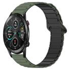 For Honor Magic Watch2 42mm Dual Color Magnetic Buckle 20mm Silicone Watch Band(Green+Black) - 1