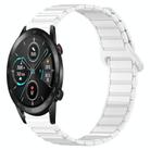 For Honor Magic Watch2 42mm Dual Color Magnetic Buckle 20mm Silicone Watch Band(White) - 1