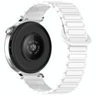 For Honor Magic Watch2 42mm Dual Color Magnetic Buckle 20mm Silicone Watch Band(White) - 2