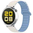 For Amazfit Active 20mm Dual Color Magnetic Buckle Silicone Watch Band(White+Blue) - 1