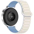 For Amazfit Active 20mm Dual Color Magnetic Buckle Silicone Watch Band(White+Blue) - 2