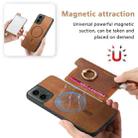 For Motorola Moto G 5G 2024 Retro Magsafe Cross Leather Ring Holder Card Bag Phone Case(Brown) - 3