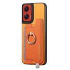 For Motorola Moto G Stylus 5G 2024 Retro Magsafe Cross Leather Ring Holder Card Bag Phone Case(Yellow) - 2