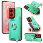 For Motorola Moto G Stylus 5G 2024 Retro Magsafe Cross Leather Ring Holder Card Bag Phone Case(Green) - 1